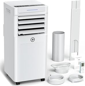 Klimaanlage Mobil 9000 BTU, 3-in-1 Mobile Klimaanlage mit Abluftschlauch,Kühlen,Entfe... Luftzirkulation, LED Display&Fernbedienung, 24h-Timer, Leise&Energieeffizient, Für Räume bis zu 90 m³(33㎡）
