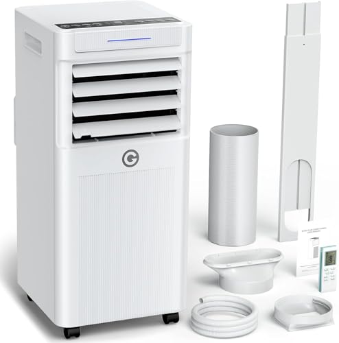 Air Conditioning Unit 9000 BTU Portable Air Conditioner with 4-In-1 Cooling & Dehumidifier & Cooling Fan Powerful Mobile AC Unit with Remote Control 24H Timer & Window Kit for Rooms Up to 269sq.ft