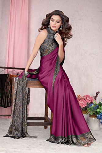 Image of MIRCHI FASHION Women Saree Abstract Print Chiffon | Breathable Lightweight Casual Sari for Regular Use and Office with Unstitched Blouse (Available in 25 Colors)