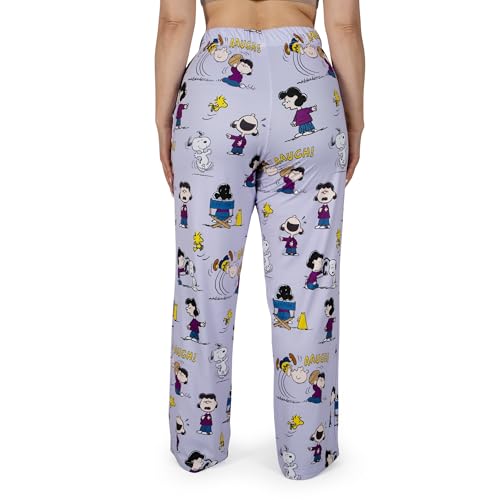 Image of BRIEF INSANITY Peanuts Character Pajama Pants for Men & Women, Soft Snoopy Pajamas with Side Pockets & Elastic Waist