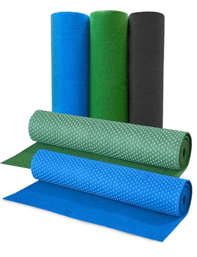 Primaflor Premium Rasenteppich - PARK, Blau | 1,33m x 1,00m | Viele Größen | Wasserdurchlässiger Vliesrasen mit Noppen | Robuster Outdoor Bodenbelag | Meterware für Balkon und Terrasse