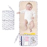 Wickelunterlage Für Unterwegs, Kompakte Wickelauflage, 80 * 21cm Baby Windeltasche Mit Wickelunterlage, Unterwegs Wasserdicht, Wickelauflage Abwaschbar Für Baby 0-9m