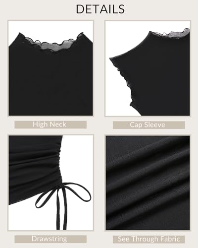 Pinup Fashion Women's Swimsuit Cover Up Sexy Sheer Dress Mesh Swimwear Coverups3