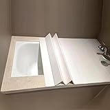 WhiteForest お風呂 蓋 カバー 浴室 抗菌 風呂ふた バスタブふた 折りたたみ おしゃれ ホワイト 浴槽 保温 防カビ 防塵 置物 (幅65 cm,長さ76 cm)