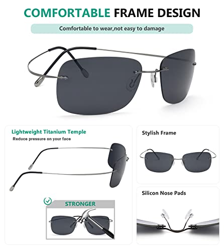 Eyekepper Rimless Titanium Frame Polarized Sunglasses3