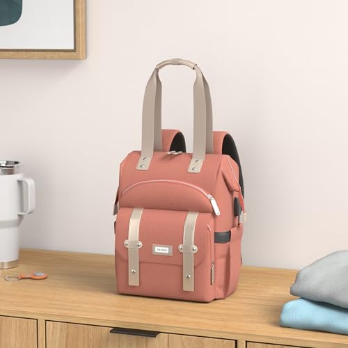 FALANKO Pink-women-laptop-backpack, Orange, 15.6 inch, Travel Backpacks