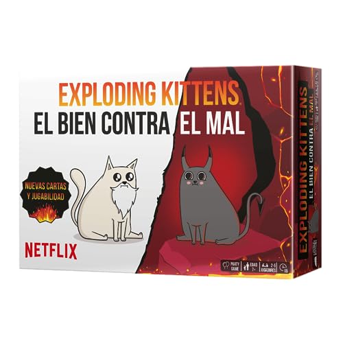 Exploding Kittens | Bien contra el Mal | Juego de Cartas para Ama...