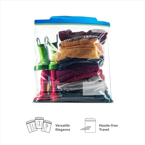 Image of Amazon Basics - Multipurpose Zip Lock Storage Bags | 15 Bags | Large | 31 x 35 cm | Reusable and Reclosable with Double Zipper | Material Plastic | Leak- Proof | Food Grade | Microwave Safe