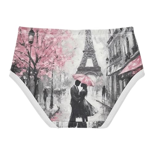 Romantic Paris Eiffel Tower Panties Little Girl Toddler Underwear Custom Cotton Bright Kids Briefs Undies 2t2