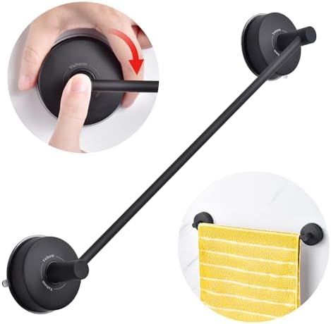 YOHOM 17 Inch Suction Cup Towel Bar Stainless Steel Vacuum Bathroom Towel Rack 42.8 CM Bath ...
