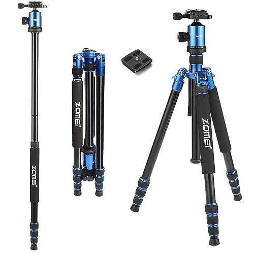ZOMEi Camera Tripod，Light Weight Heavy Duty Portable Magnesium Aluminium Travel Tripod with Ball Head,Extra Quick Release Plate for Canon Sony Nikon DSLR Cameras