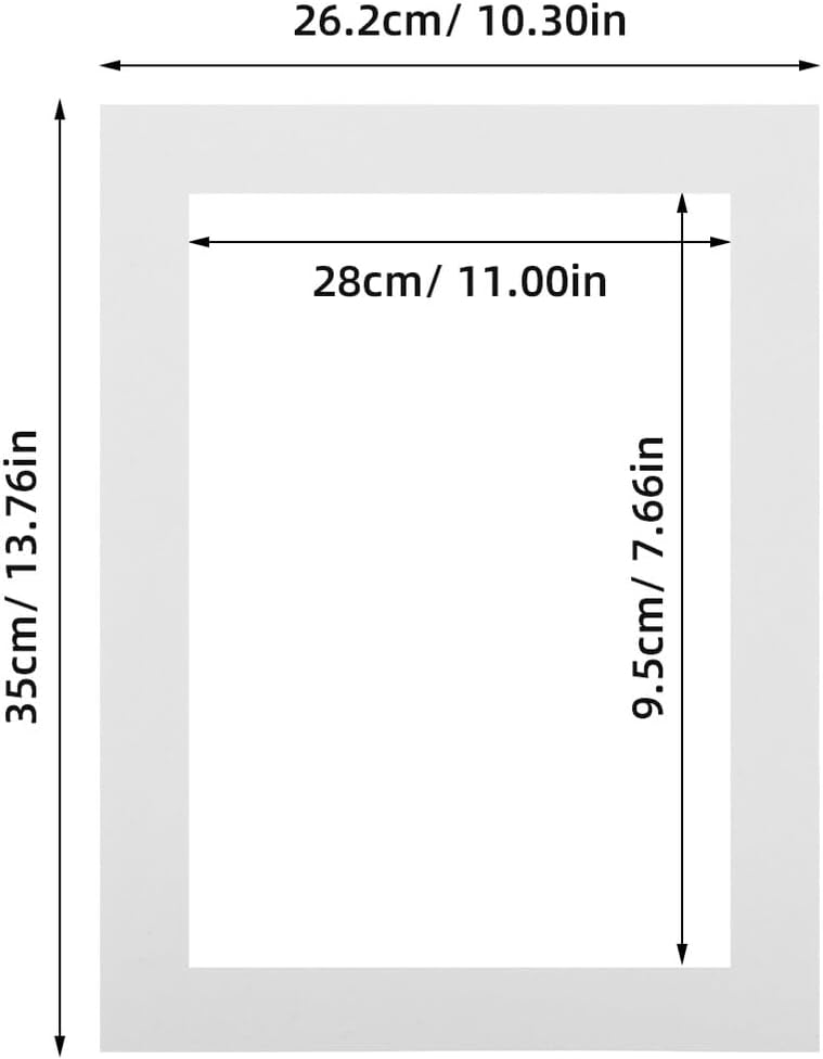 Alipis White Cardboard Picture Frames A4 Size with Textured Photo Mats for Artwork Display, 3pcs Set Paper Drawing Frames for Boys and ’ Art Storage and Wall Decoration