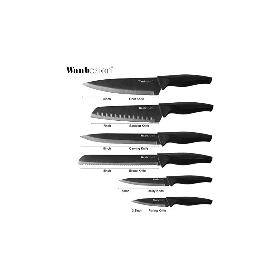 Wanbasion-Black-Stainless-Steel-Knife-Set-Sharp-Kitchen-Knife-Set-Professional-Kitchen-Knife-Set-Dishwasher-Safe-For-Cooking Wanbasion Black Stainless Steel Knife Set, Sharp Kitchen Knife Set Professional, Kitchen Knife Set Dishwasher Safe with Covers for Cooking