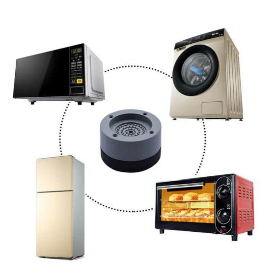 4 Pcs Anti Vibration Washing Machine Non-Slip Pads Noise Cancelling Mat Non Slip Rubber with Resin Fiber Plastic Protects Room Floor Anti Vibrasion Pads