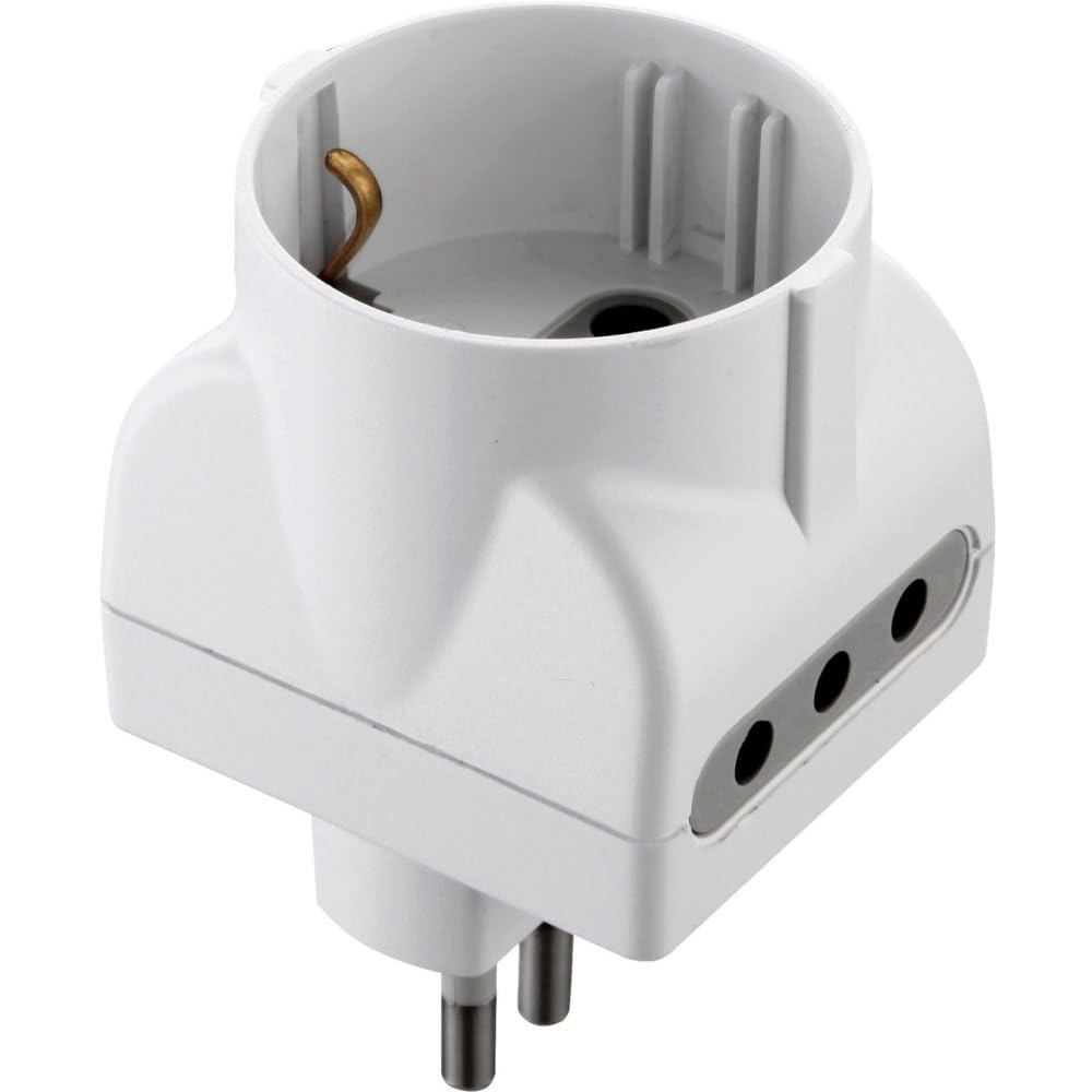 25PZ ADATTATORE TRIPLO 10A- 2 PRESE 10A +1 SCHUKO BIANCA FIGURA 15 NextradeItalia Mod.FERX.DDLL