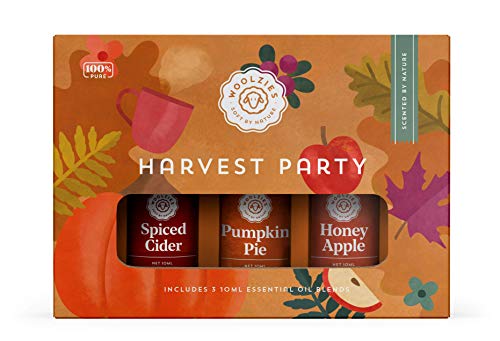 Woolzies Harvest Party Autumn Essential Oil Set of 3 Includes Spiced Cider, Pumpkin Pie, Honey Apple, Essentail Oil Blend
