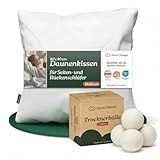 seven sheeps Daunenkissen 80x80 – 3-Kammer Kopfkissen