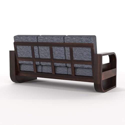 Image of Sofa Set Outer (Grey- Walnut Finish, Round)