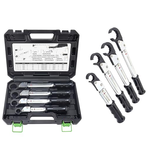 Kit de llave dinamométrica con trinquete, llave de servicio HVAC ajustable de 18-75 Nm, para tubo de cobre de 1/4", 3/8", 1/2", 5/8", llave dinamométrica de extremo abierto, aire acondicionado de refr