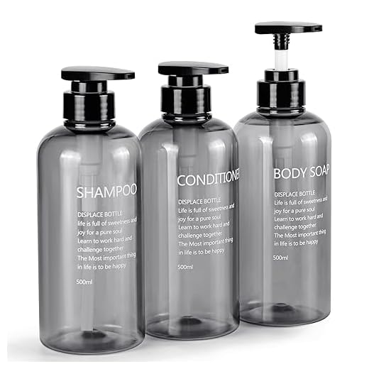 Czemo 3 Piezas Dispensador de Gel y Champu Ducha 500ml Botellas de Bomba Recargables para Jabón Loción Botellas Vacías con Bomba Plastico