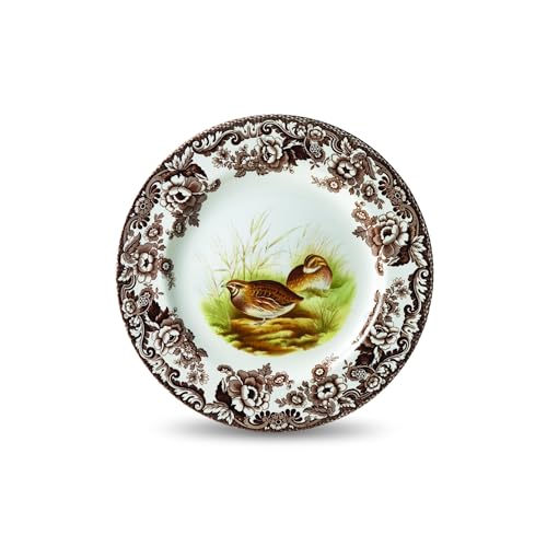 Spode Woodland Dinner Plate, Quail, 10.5” | Made in England | Ideal Hunting Cabin Décor | Microwave and Dishwasher Safe