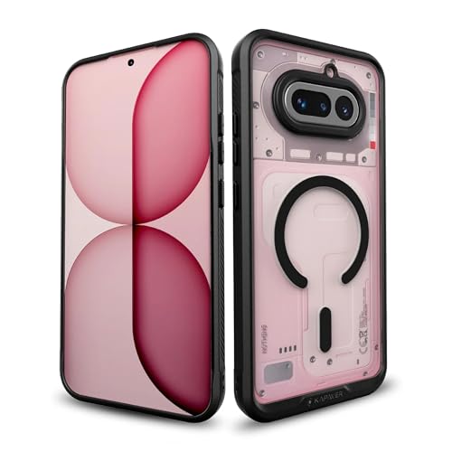 Image of KAPAVER Mag-X Sandstone Case for Nothing Phone 4a MagSafe, Magnetic | Nothing Phone 4a Back Cover (Black)