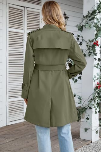 Joe Wenko Women's Waterproof Trench Coat Double Breasted Lapel Rain Coats for Women With Belt2