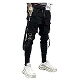 [page_title]-Xiangdanful Herren Punk Hose,Slim Fit,Bleistifthosen,Halloween Kostüm,Herren Cargo Hose Patchwork Ripped Jogginghose Jogger Pants Sweatpants,Hip Hop Streetwear,Chinohose Outdoor (L, Schwarz)