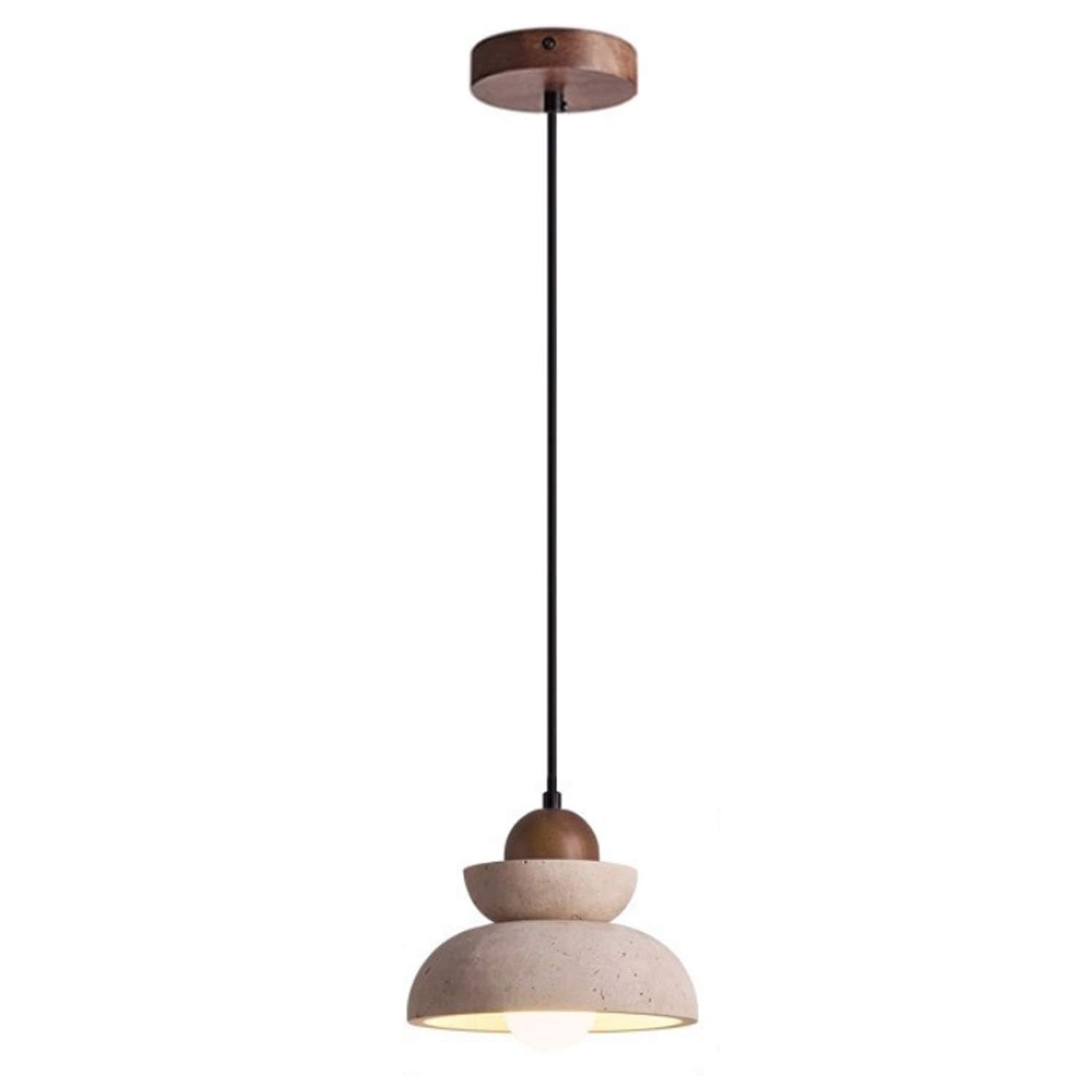Generico Lampada Da Soffitto In Legno Di Travertino Naturale 7,1 Pollici Wabi Per Sala Pranzo, Cucina, Corridoio 'isola