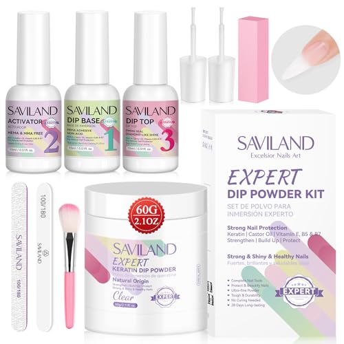 Kit complet de dipping powder Saviland pour réparer les ongles cassants sans lampe