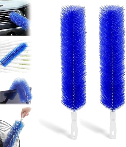 エアコン掃除ブラシ 多機能隙間エアコン送風口クリーニングブラシ 静電気ダスター のみ 洗浄 エアコ ンカビ ファン溝 送風口 通気 換気口 隙間掃除 ブラシ クリーナー グッズ クリーニングキット フィンクリーニン グブラ シ 99.9%吸着 取り 掃 除道具 繰り返し使用 水洗可能 家庭用 車用品 (2, 青)