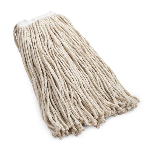 Image of Coastwide Professional Cut-End Wet Mop Head, #24, Cotton, White | 1 inch headband for facility wet mopping and floor cleaning.