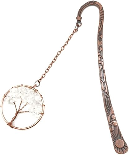 Miniatura 7 de Marcapáginas de metal teñido lapislázuli árbol de la vida piedras caídas marcapáginas