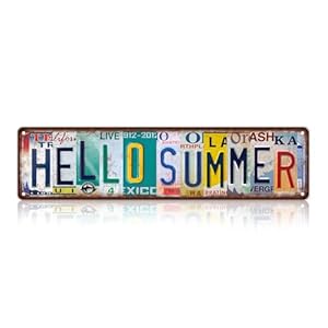 Vintage Hello Summer Metal Tin Signs Street Signs Man Cave Wall Decor 16 x 4 Inches Vintage Hello Summer Metal Tin Signs Street Signs Man Cave Wall Decor 16 x 4 Inches