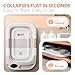 Collapsible Bathtub Baby for Infants & Newborns w/Thermometer, Drain Plug with Heat Sensor & Scoop – Compact Travel Baby Bath Space-Saving Bath for Travel, Shower & Small Bathrooms