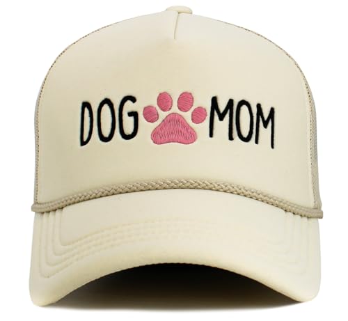Image of KBETHOS Dog Cat Mom Dad Theme Womens Baseball Cap Distressed Vintage Unconstructed Embroidered Patch Hat