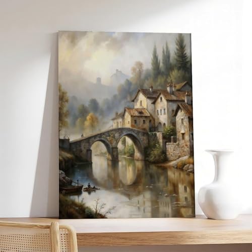 ANFOTCM Impression sur toile vintage de paysage de campagne du Nord-Ouest - Décoration murale moderne pour chambre à coucher - 60 x 90 cm – vue 7