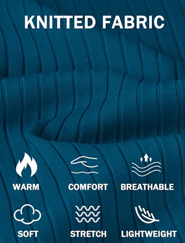 COOFANDY Men Long Sleeve Polos with Collar Knitted Casual Dress Polos Sweater Fitted Polo Pullover Sweater Blue - Image 6
