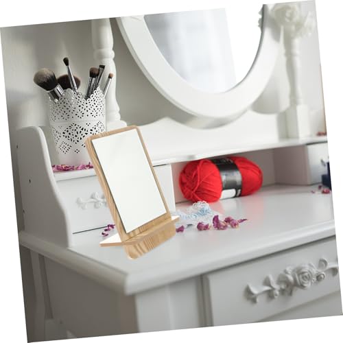 Espejo de maquillaje de madera para tocador 1pc miniatura 2