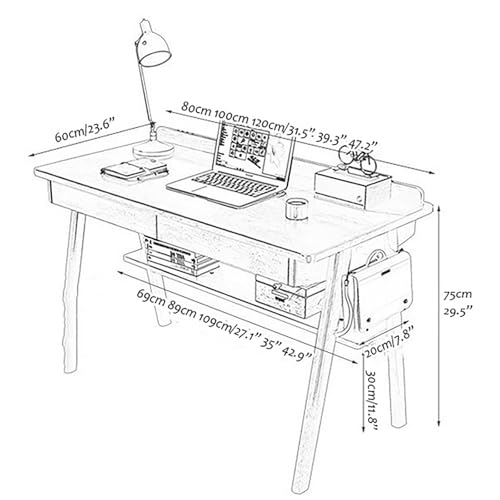 Bureau d'ordinateur compact 80 cm pour ranger une pièce encombrée - 3