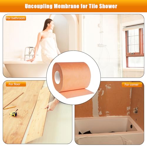 Image of 5 inch x 120ft Waterproof Membrane Band Roll for Wall Floor 22Mils Thick