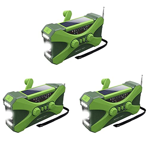 Radio d'urgence solaire 10000MAh et lampe LED portative verte x3