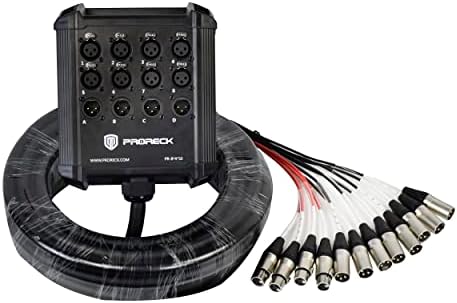 PRORECK 8-Channel Low Profile Xlr Send Circuit Board Snake Cables, Xlr Splitter Cable For Live, Recording, Stage, Studio, 50 Feet Long, Black