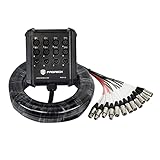 PRORECK 8-Channel Low Profile XLR Send Circuit Board Snake Cables, XLR Splitter Cable for Live, Recording, Stage, Studio, 50 Feet Long