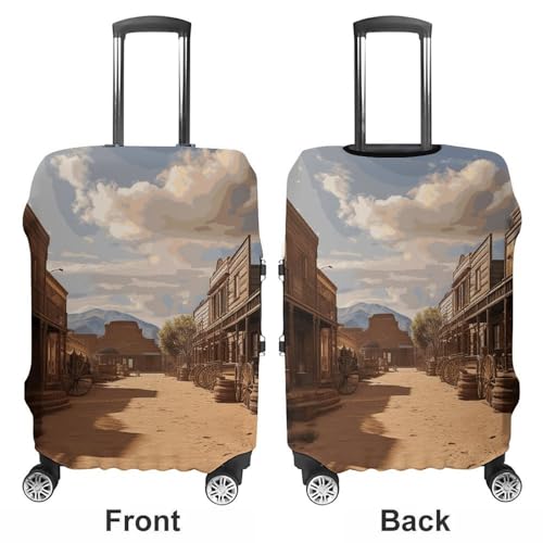 Cowboy Town Luggage Cover, Elastic Luggage Protector Fits 19-32in Suitcases, Washable & Anti-Scratch Suitcase Cover for Men Women S3