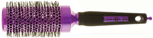 Head Jog 89 Purple Radial Brush. Ceramic Coating Barrel with Nylon Bristle & Rubber Handle. Lightweight & Durable Hair Brush for Hairdressing. Reduce Frizz for Healthy Looking Hair. (43mm)