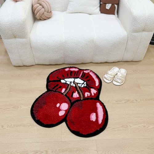 Tapete decorativo LAKEA Cherry Red Lips 71x64 cm ovalado miniatura 2