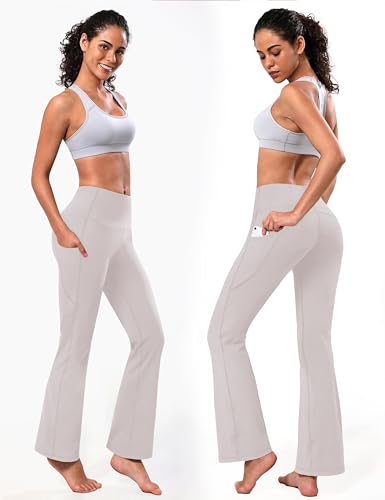 Image of BUBBLELIME 29 inch /31 inch /33 inch /35 inch /37 inch 3 Styles Women's High Waist Bootcut Yoga Pants Basic /Side Pockets Tummy Control Workout Flared