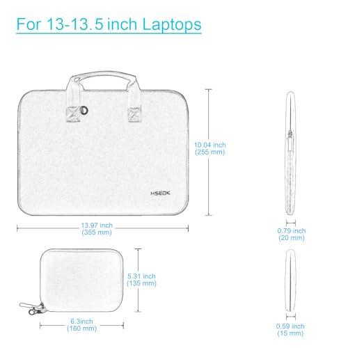 Hseok Laptop Sleeve 13.3-14 inch Case with Small Pouch, Neoprene Computer Bag Compatible with MacBook Pro 14" M4/M3/M2/M1 2025-2021, Mac Air/Pro 13.3" and Most 13-14 inch Notebooks,B01K03