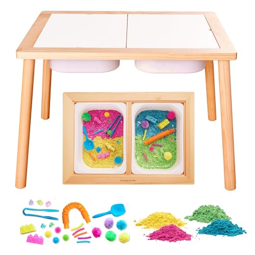 Creativity for Kids Sensory Table with 29-Piece Color Party Accessory Kit | Indoor Toddler Activity Table with Bins | Easy-Clean Design for Sand, Water & Crafts | Educational & Fun (Ages 3+)